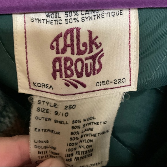 Vintage 60s Talk Abouts Wool Blend Insulated Plaid Peacoat - Picture 2 of 7